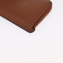 LOEWE Anagram Coin Purse Leather Brown Auth ka1732M-14
