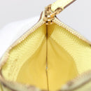 VALENTINO Coin Purse Leather Gold Yellow Auth ka1733-18