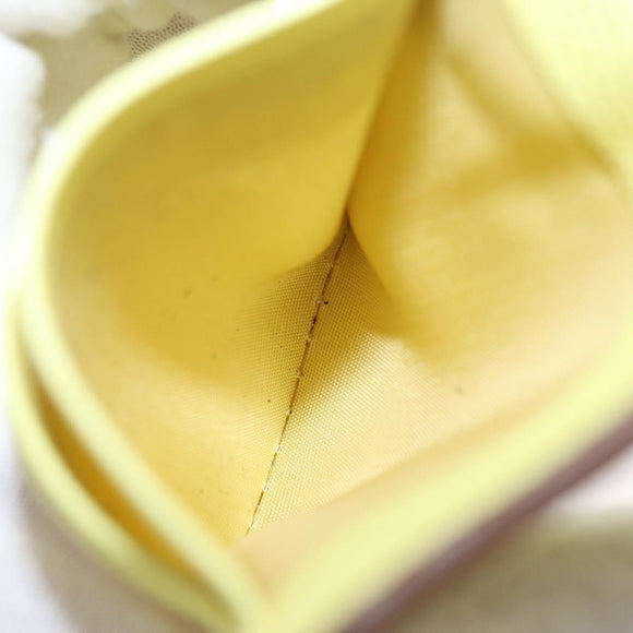 VALENTINO Coin Purse Leather Gold Yellow Auth ka1733