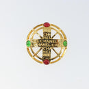 CHANEL Brooch metal Gold CC Auth ka1735-2