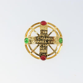 CHANEL Brooch metal Gold CC Auth ka1735 - 0