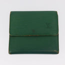 LOUIS VUITTON Hermes Epi Wallet Canvas 2 Set Red Green LV Auth ka174-10