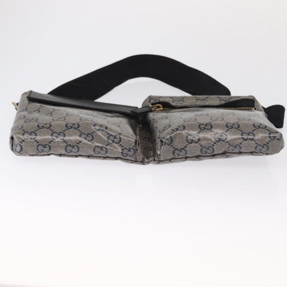 GUCCI GG Crystal Heuptas Gecoat Canvas Zwart Goud 28566 Auth ka1745