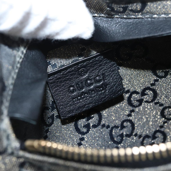 GUCCI GG Crystal Heuptas Gecoat Canvas Zwart Goud 28566 Auth ka1745