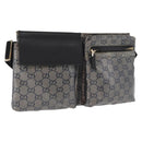 GUCCI GG Crystal Heuptas Gecoat Canvas Zwart Goud 28566 Auth ka1745-1