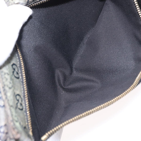 GUCCI GG Crystal Heuptas Gecoat Canvas Zwart Goud 28566 Auth ka1745