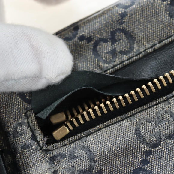 GUCCI GG Crystal Heuptas Gecoat Canvas Zwart Goud 28566 Auth ka1745