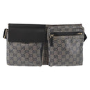 GUCCI GG Crystal Heuptas Gecoat Canvas Zwart Goud 28566 Auth ka1745-13
