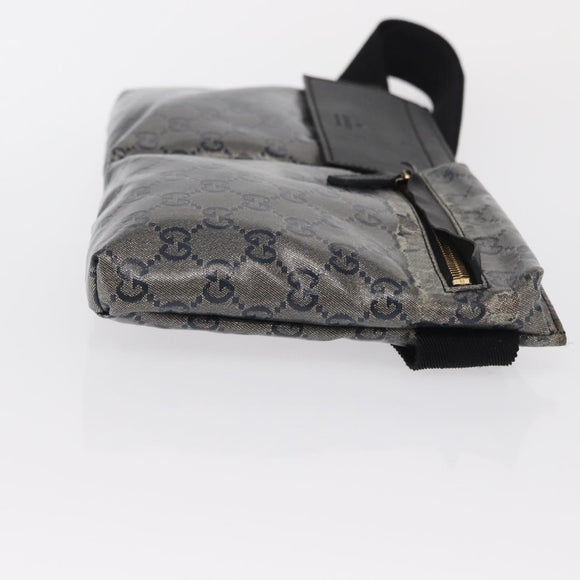 GUCCI GG Crystal Heuptas Gecoat Canvas Zwart Goud 28566 Auth ka1745