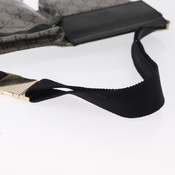 GUCCI GG Crystal Heuptas Gecoat Canvas Zwart Goud 28566 Auth ka1745