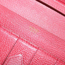 HERMES Bean Wallet Leather Red Auth ka175-17