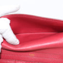 HERMES Bean Wallet Leather Red Auth ka175-10