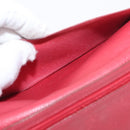 HERMES Bean Wallet Leather Red Auth ka175-18