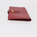 HERMES Bean Wallet Leather Red Auth ka175-4