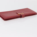 HERMES Bean Wallet Leather Red Auth ka175-5