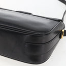 CELINE Horse Carriage Shoulder Bag Leather Black Gold Auth ka1751-15