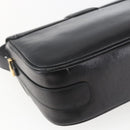 CELINE Horse Carriage Shoulder Bag Leather Black Gold Auth ka1751-16