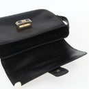 CELINE Horse Carriage Shoulder Bag Leather Black Gold Auth ka1751-10