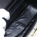 CELINE Horse Carriage Shoulder Bag Leather Black Gold Auth ka1751-11