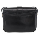 CELINE Horse Carriage Shoulder Bag Leather Black Gold Auth ka1751-2