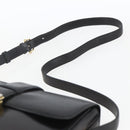 CELINE Horse Carriage Shoulder Bag Leather Black Gold Auth ka1751-8