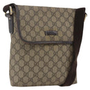 GUCCI GG Supreme Shoulder Bag PVC Leather Beige Gold 223666 Auth ka1755-1