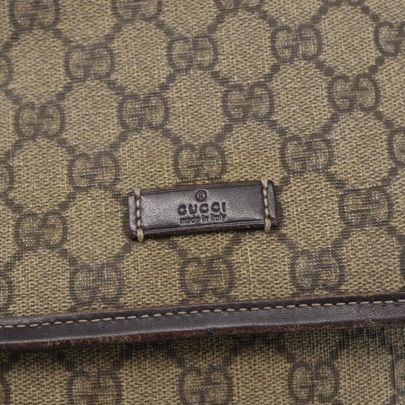 GUCCI GG Supreme Shoulder Bag PVC Leather Beige Gold 223666 Auth ka1755