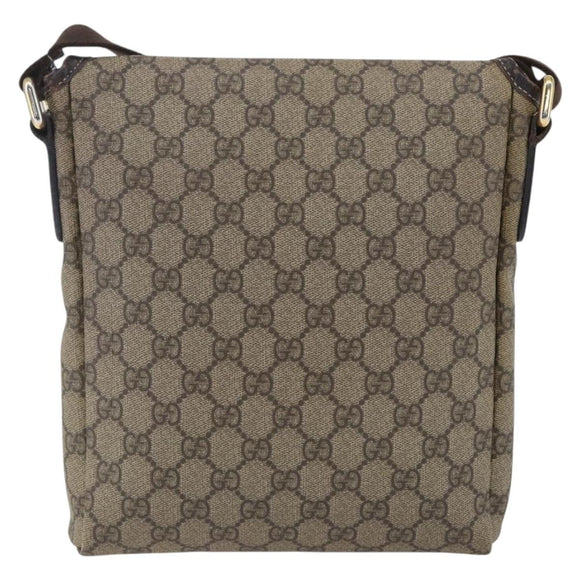 GUCCI GG Supreme Shoulder Bag PVC Leather Beige Gold 223666 Auth ka1755