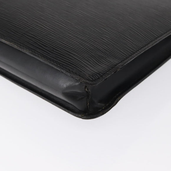 LOUIS VUITTON Epi Porte Documents Senateur Briefcase Black M54452 LV Auth ka1760