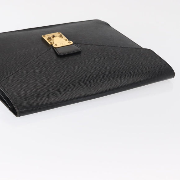 LOUIS VUITTON Epi Porte Documents Senateur Briefcase Black M54452 LV Auth ka1760