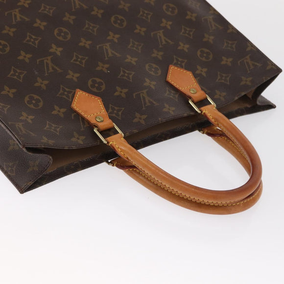 LOUIS VUITTON Monogram Sac Plat Hand Bag M51140 LV Auth ka1761