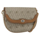 Christian Dior Honeycomb Canvas Shoulder Bag Beige Gold Auth ka1775-1