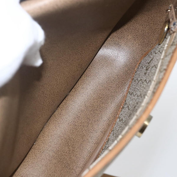 Christian Dior Honeycomb Canvas Shoulder Bag Beige Gold Auth ka1775