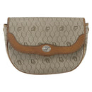 Christian Dior Honeycomb Canvas Shoulder Bag Beige Gold Auth ka1775-2
