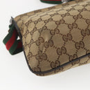 GUCCI GG Canvas Web Sherry Line Shoulder Bag Beige Red Green 189749 Auth ka1776-13