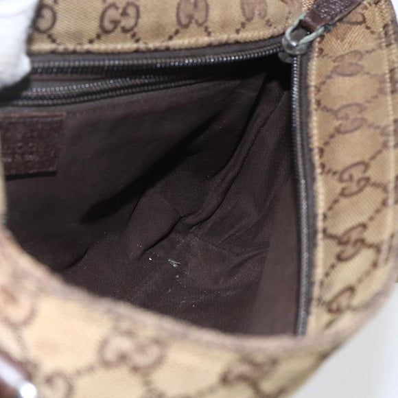 GUCCI GG Canvas Web Sherry Line Shoulder Bag Beige Red Green 189749 Auth ka1776