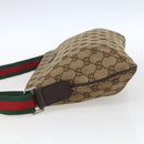 GUCCI GG Canvas Web Sherry Line Shoulder Bag Beige Red Green 189749 Auth ka1776-4