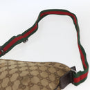 GUCCI GG Canvas Web Sherry Line Shoulder Bag Beige Red Green 189749 Auth ka1776-8