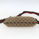 GUCCI GG Canvas Web Sherry Line Shoulder Bag Beige Red Green 189749 Auth ka1776-9