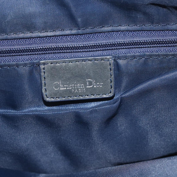 Christian Dior Trotter Canvas Shoulder Bag Navy Silver Auth ka1785