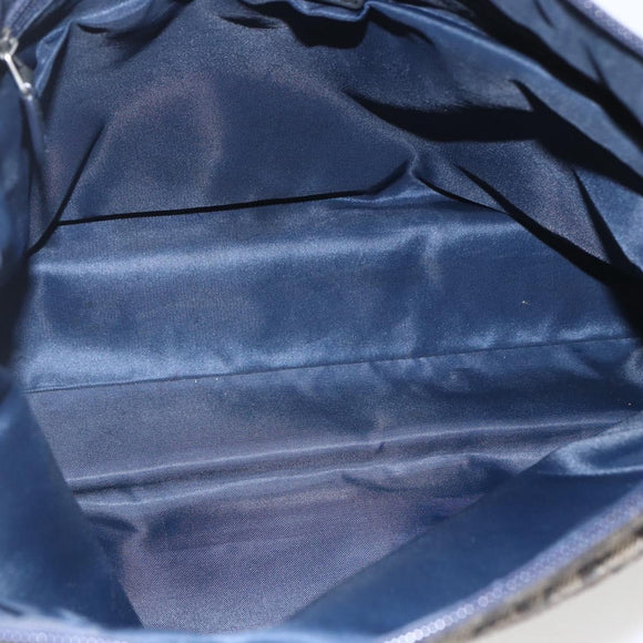 Christian Dior Trotter Canvas Shoulder Bag Navy Silver Auth ka1785