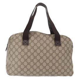 GUCCI GG Supreme Hand Bag PVC Beige 140959 Auth ka1794 - 0