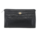 GUCCI Clutch Bag Leather Black Gold 575991 Auth ka1797-2