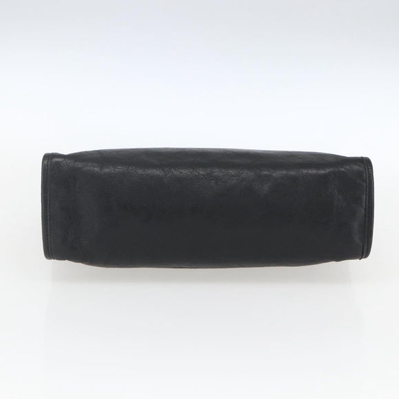 GUCCI Clutch Bag Leather Black Gold 575991 Auth ka1797