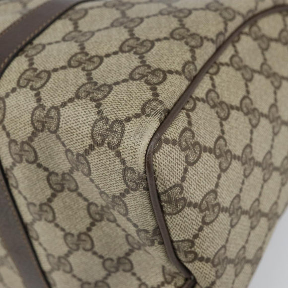 GUCCI GG Supreme Web Sherry Line Hand Bag PVC Beige 010 378 Auth ka1799