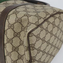 GUCCI GG Supreme Web Sherry Line Hand Bag PVC Beige 010 378 Auth ka1799-12