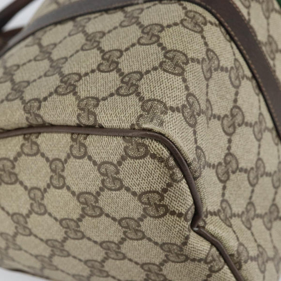 GUCCI GG Supreme Web Sherry Line Hand Bag PVC Beige 010 378 Auth ka1799