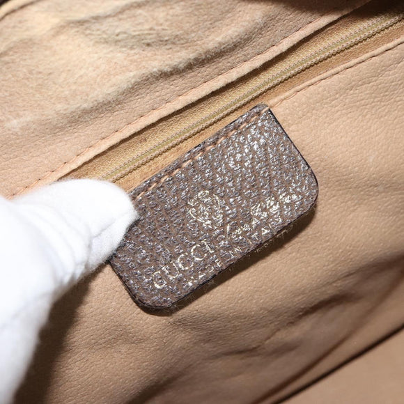 GUCCI GG Supreme Web Sherry Line Hand Bag PVC Beige 010 378 Auth ka1799