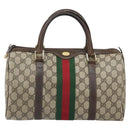 GUCCI GG Supreme Web Sherry Line Hand Bag PVC Beige 010 378 Auth ka1799-2