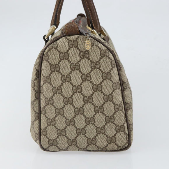 GUCCI GG Supreme Web Sherry Line Hand Bag PVC Beige 010 378 Auth ka1799